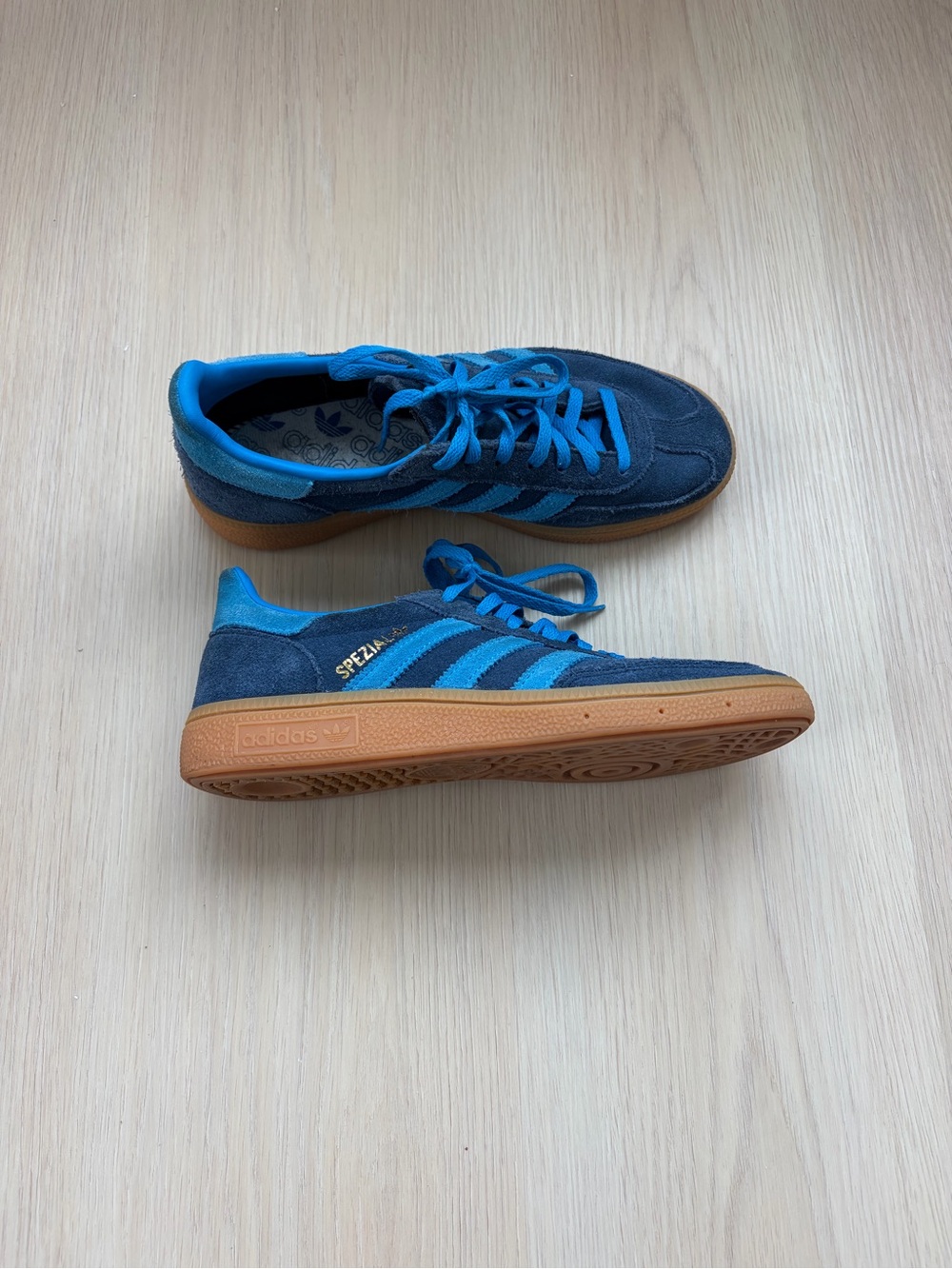 adidas Navy Suede Sneakers with Bright Blue Accents - Picture 3 of 4